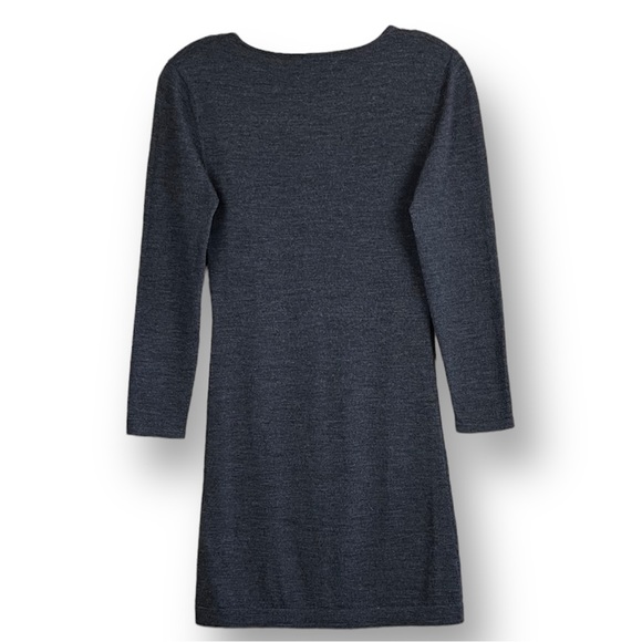 Theory Jiya B New Steady Wool Blend Sweater Dress In Charcoal Gray Size P/TP - 0 - Picture 7 of 11